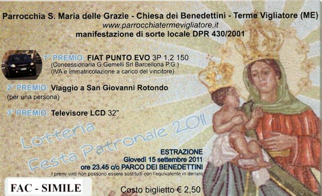 Il Biglietto del sorteggio 2011 Il Biglietto del sorteggio 2011
